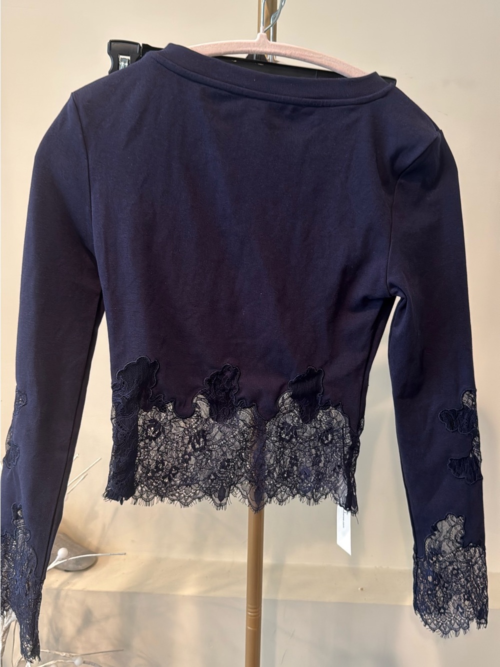 Commense Navy Lace-Trim Camisole